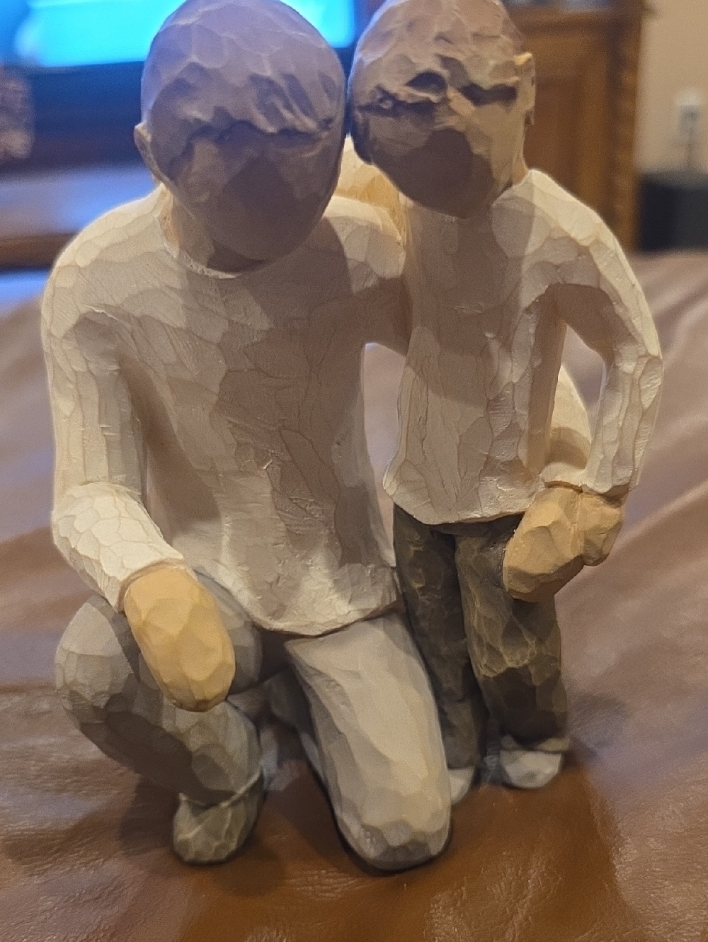 Willow Tree Father and Son Figurine - Cream & Brown